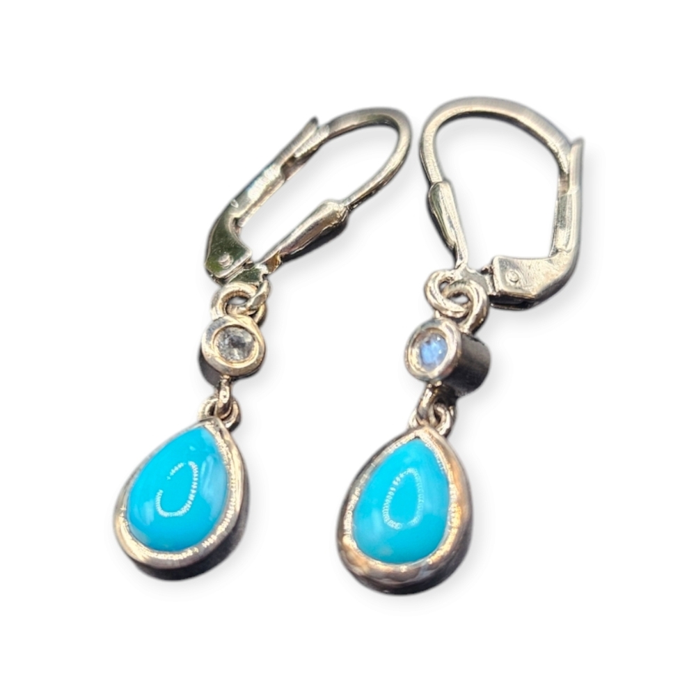 Turquoise and Alexandrite Dangle Earrings